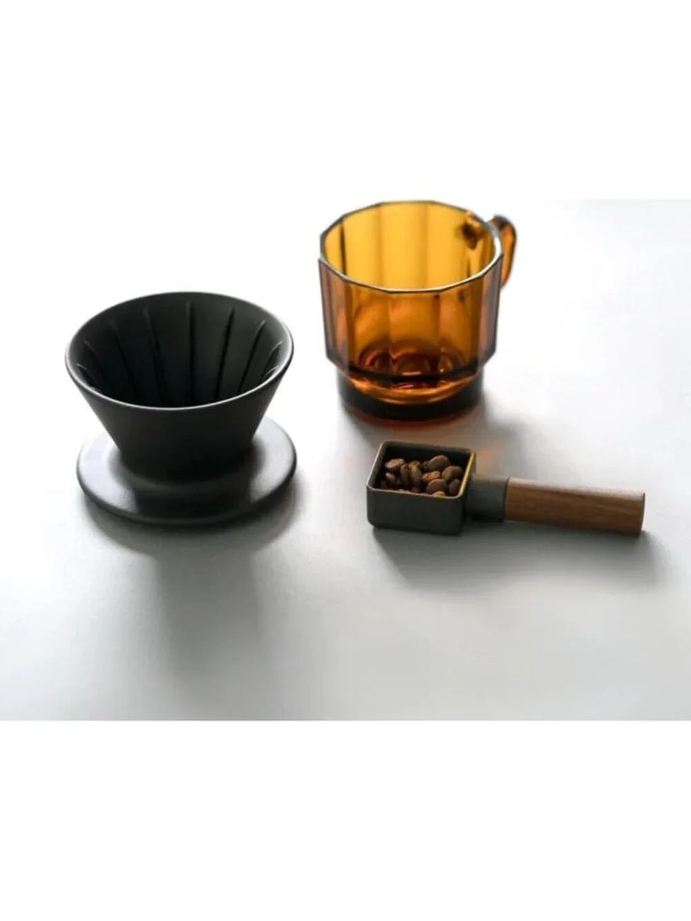 Aesthetic Coffee Scoop with Walnut Handle - Cast Iron Measuring Spoon, Magnetic